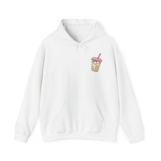 Boba Milk Tea Hoodie — Cute Pink Bubble Tea Graphic Sweatshirt
