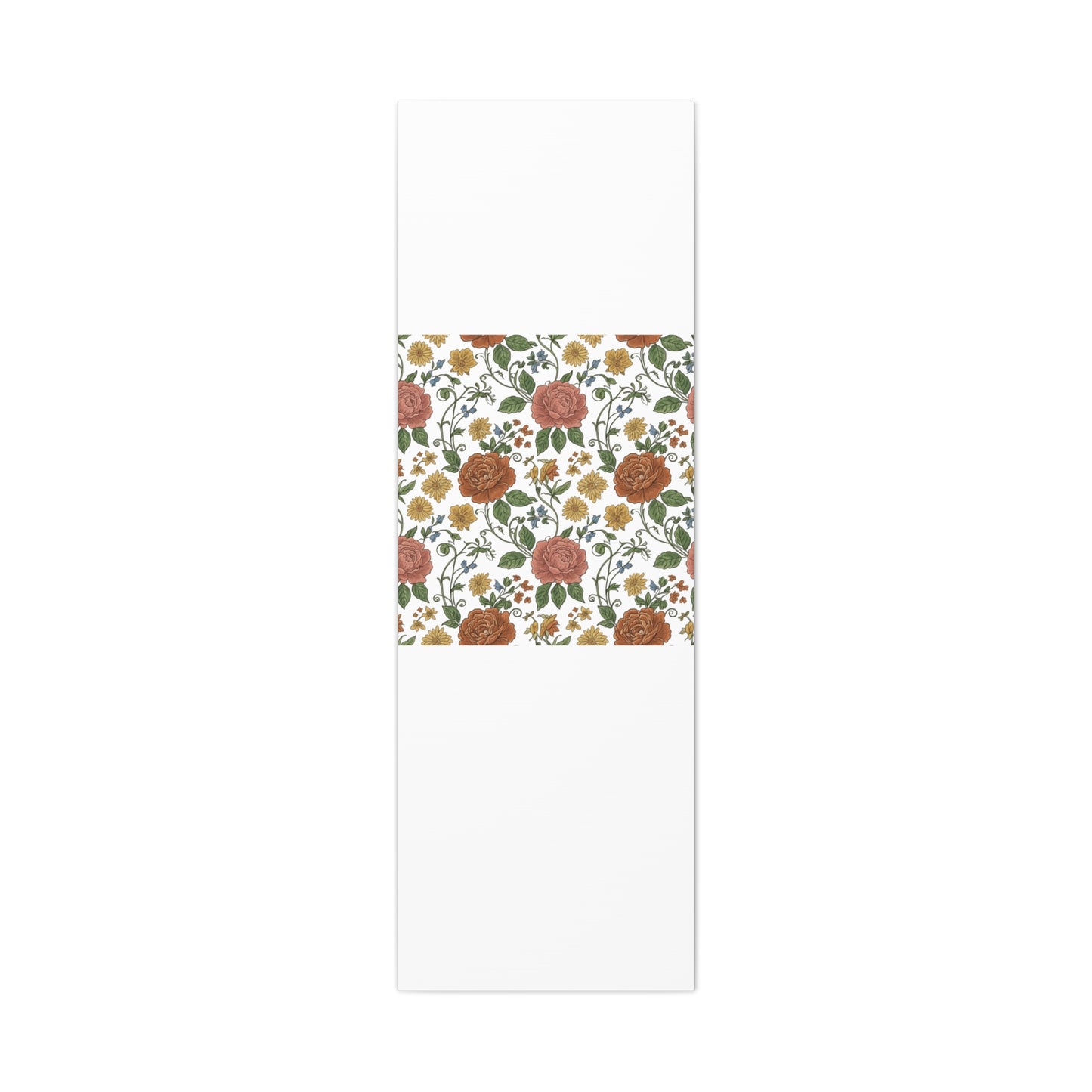 Rustic Floral Pattern Canvas | Folk Repeat Cottage Floral Print