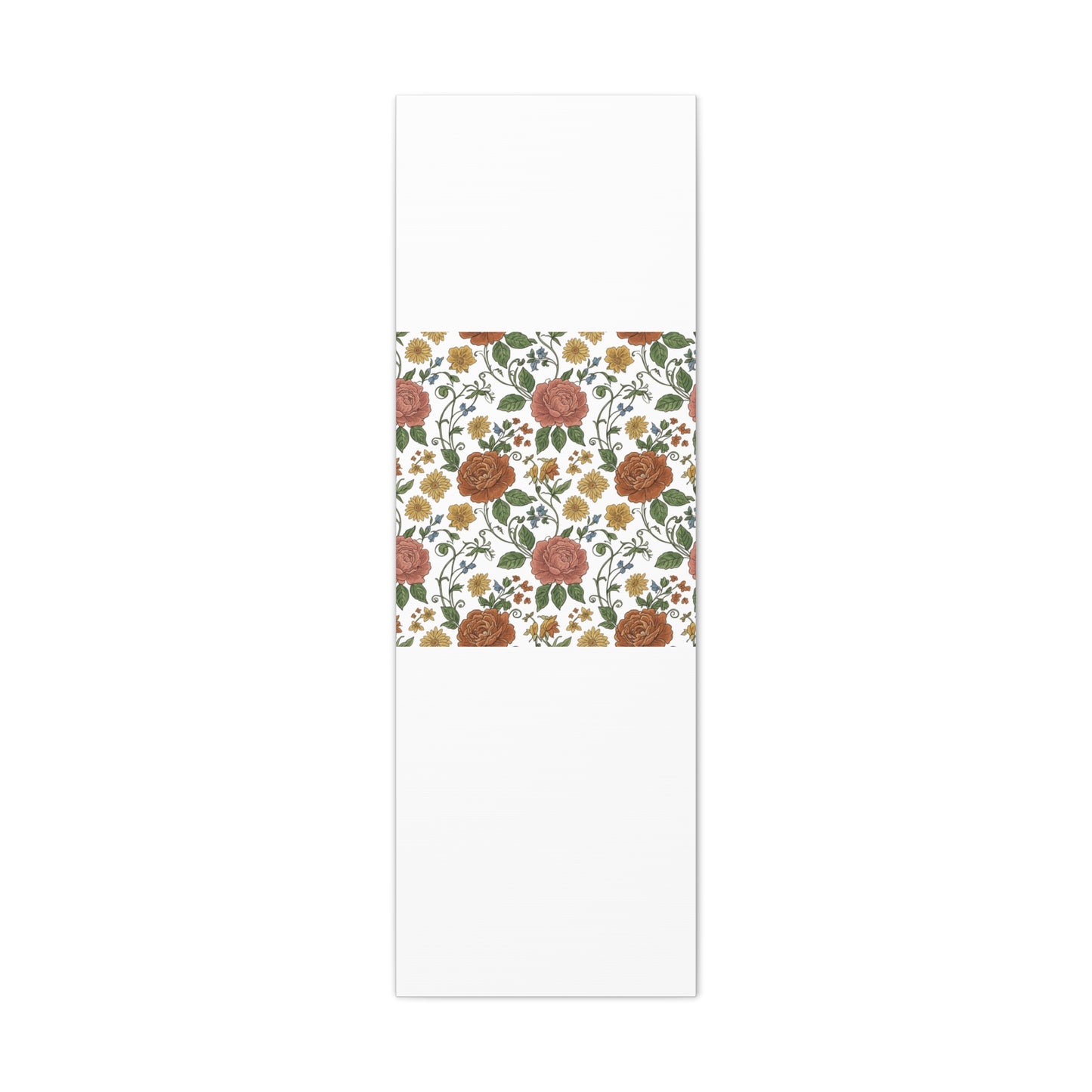 Rustic Floral Pattern Canvas | Folk Repeat Cottage Floral Print