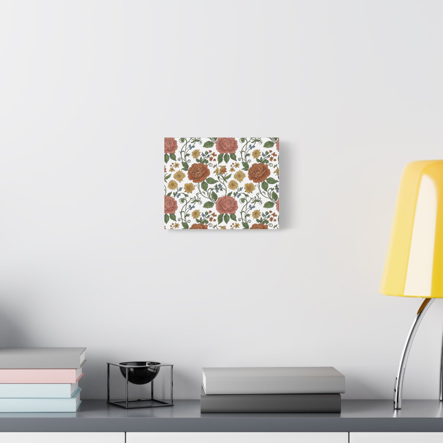 Rustic Floral Pattern Canvas | Folk Repeat Cottage Floral Print
