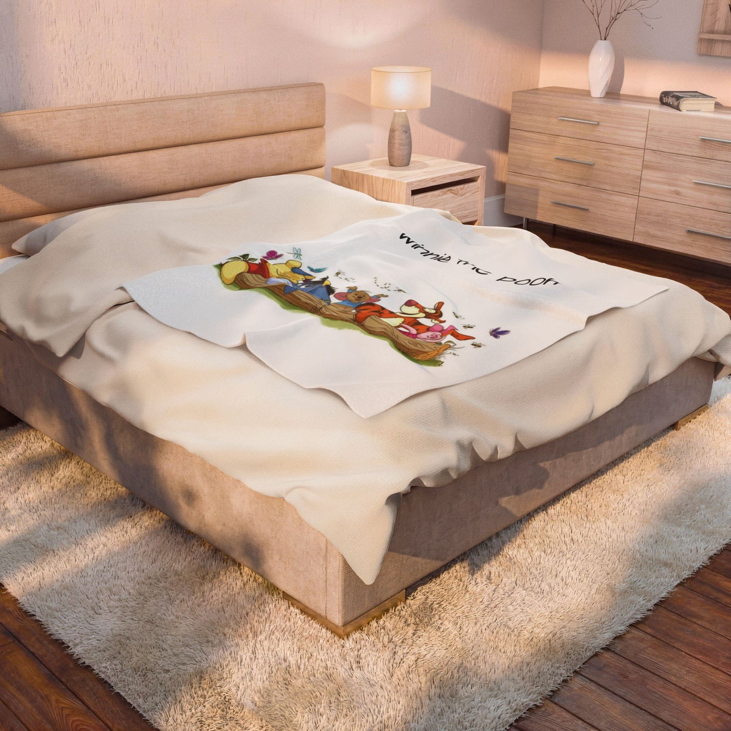 Winnie the Pooh Velveteen Plush Blanket — Kids’ Cozy Disney Friends Throw
