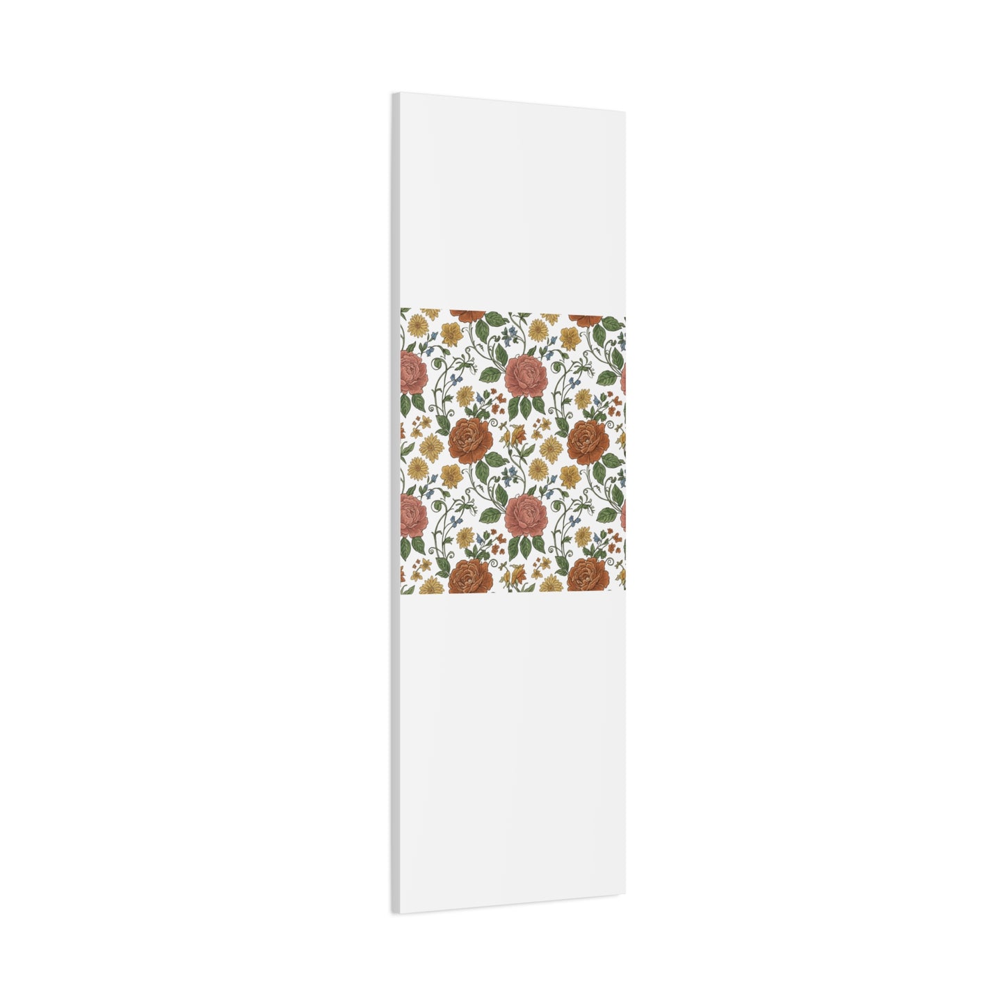 Rustic Floral Pattern Canvas | Folk Repeat Cottage Floral Print