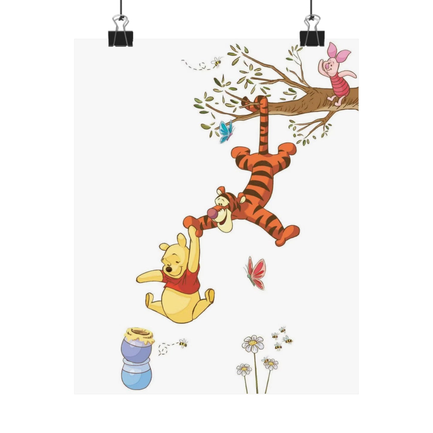 Winnie the Pooh & Tigger Kids Poster — Matte Vertical Nursery Wall Art