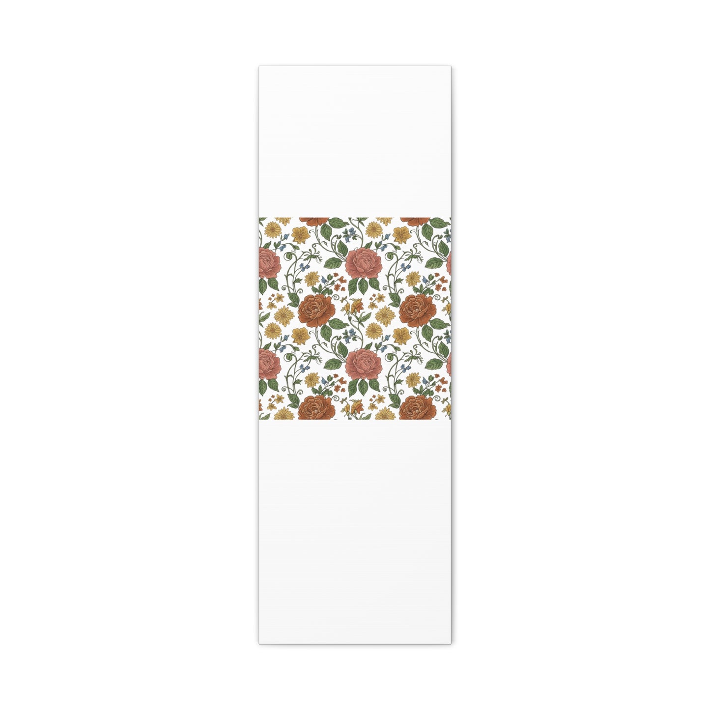 Rustic Floral Pattern Canvas | Folk Repeat Cottage Floral Print