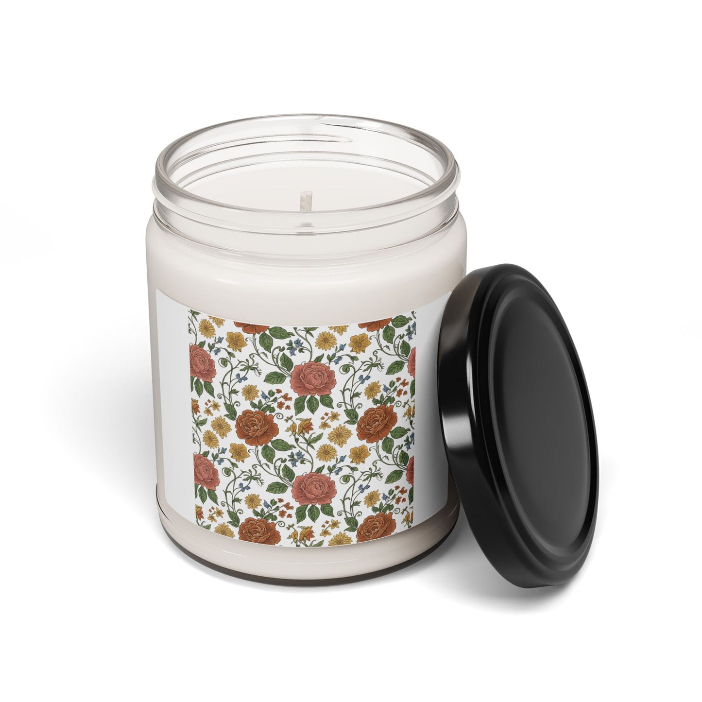 Rustic Floral Repeat Candle, Cottage Floral Pattern | Vintage Wallpaper Soy Candle