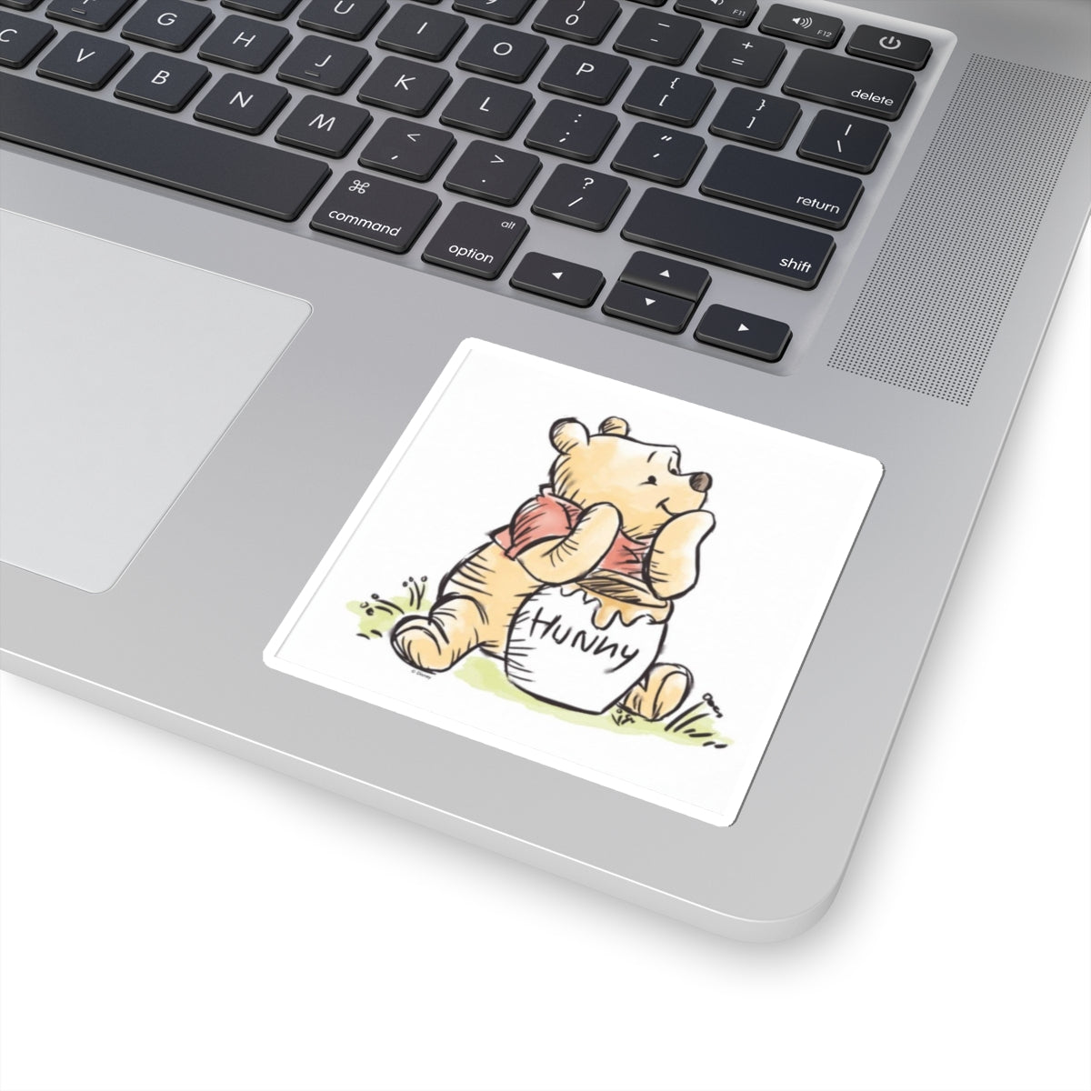 Kiss-Cut Sticker — Cute Bear with “Hunny” Pot Illustration