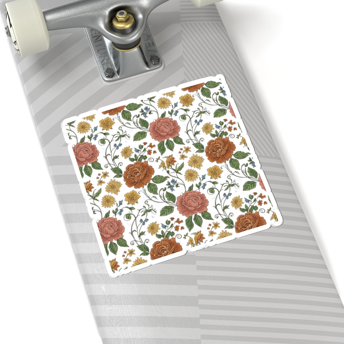 Rustic Floral Repeat Sticker | cottage floral pattern, vintage wallpaper