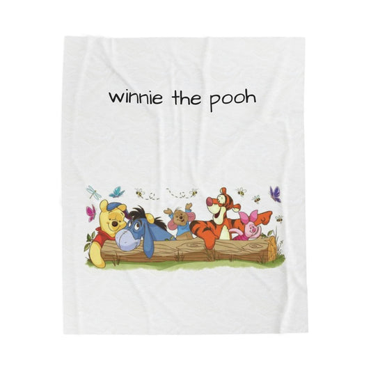 Winnie the Pooh Velveteen Plush Blanket — Kids’ Cozy Disney Friends Throw
