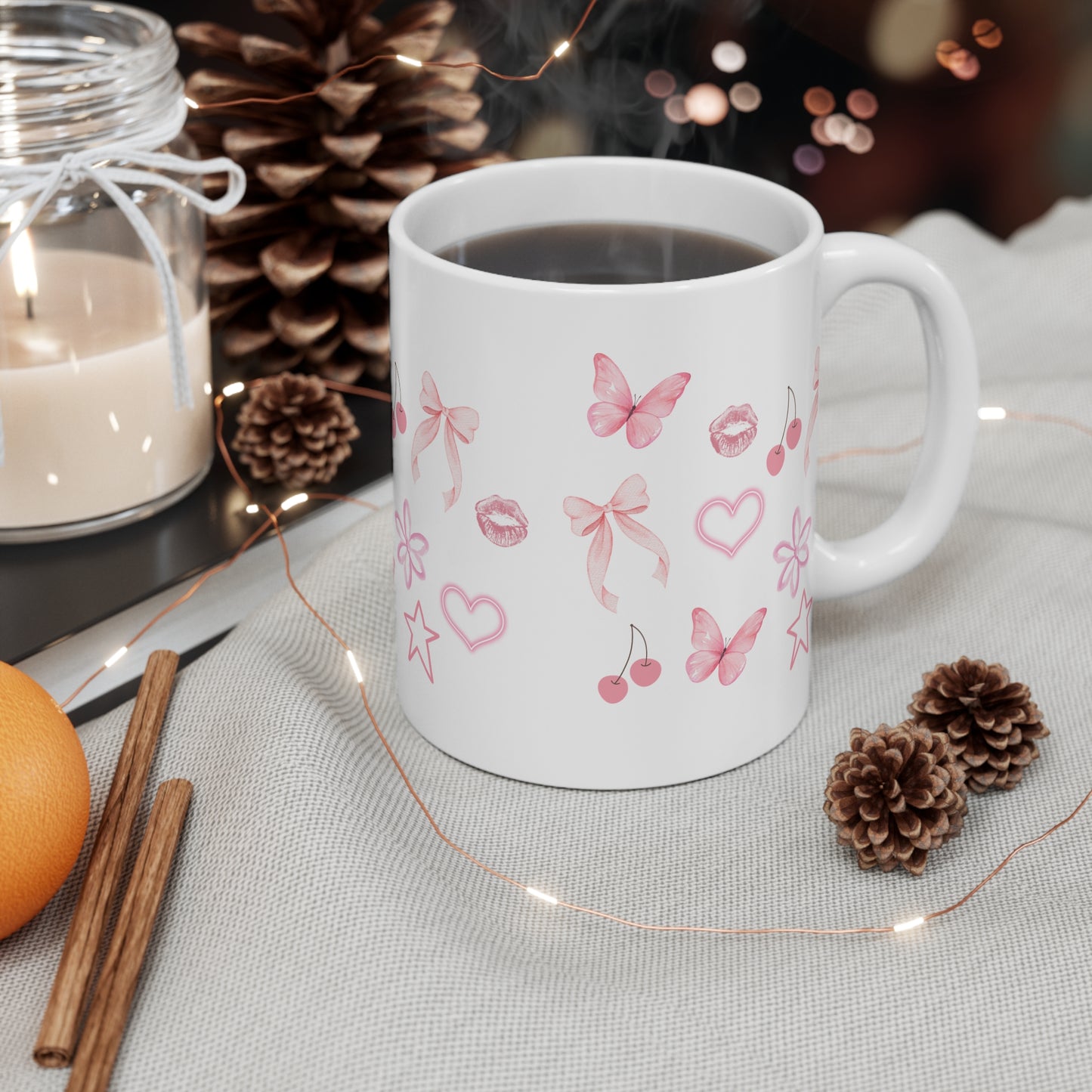 Pink Kawaii Doodles Mug - Sip in Style!